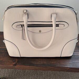Zara Cream Shoulder Bag with Black Accents